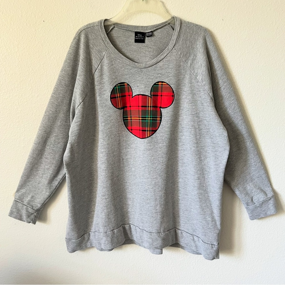 Disney Mickey Mouse Plaid Sweatshirt - image 1